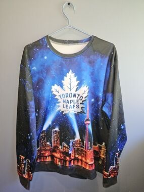 Toronto Maple Leafs Galaxy Cityscape Sweatshirt - Blue/Black